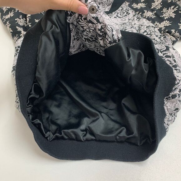 Free People Jacket Womens S Small Floral Bomber Snap Button Satin Lined Pockets - Picture 5 of 16